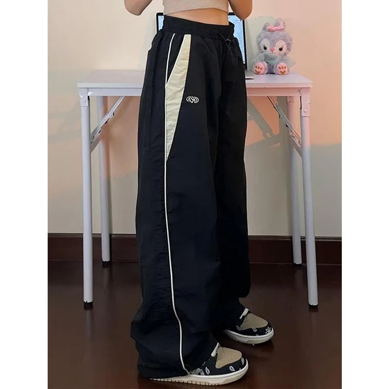 Women Baggy Harajuku Cargo Pants Streetwear Hip Hop Wide Leg Pant Parachute Sweatpants Techwear Joggers Oversized Y2K Trousers