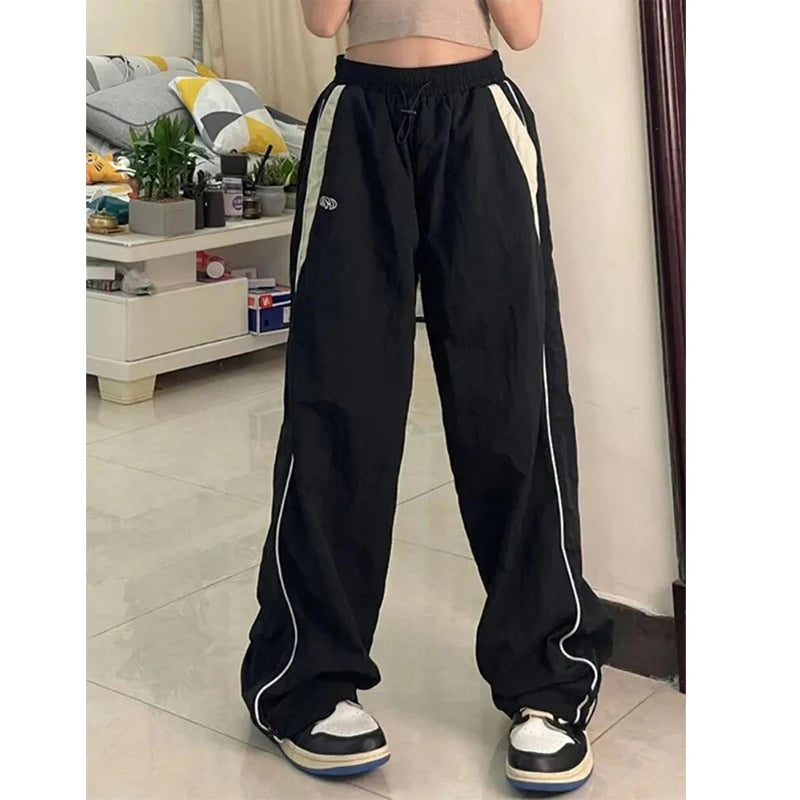 Women Baggy Harajuku Cargo Pants Streetwear Hip Hop Wide Leg Pant Parachute Sweatpants Techwear Joggers Oversized Y2K Trousers