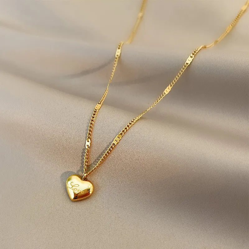 Gold Color Love Heart Necklaces For Women Chokers 2021Trend Fashion Festival Party Gift Jewelry