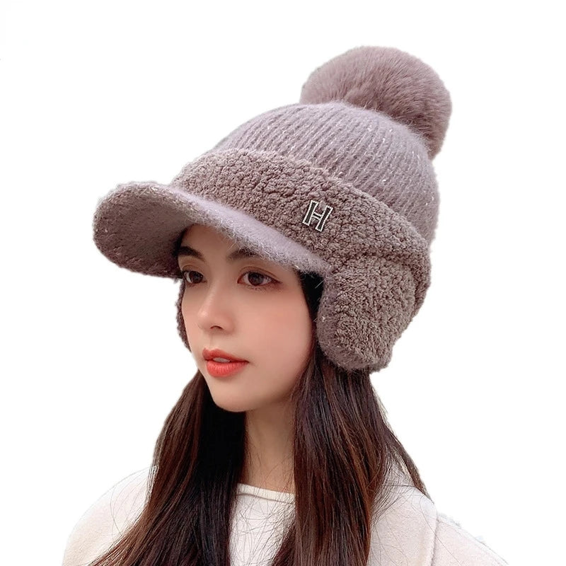 Hat Winter Hats Baseball Autumn and Winter Ear Protection CapTo Keep Warm