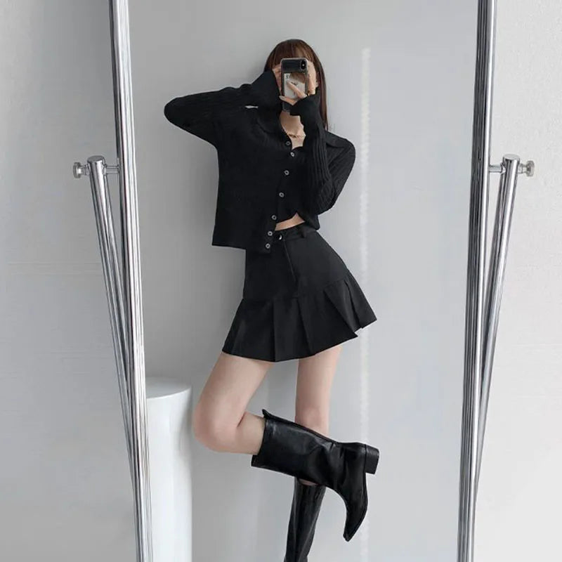 Skirt Women College Style Uniforms Safety Pants Mini Skirts Woman Korean Street Slim A-Line Skirt