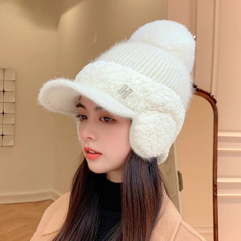 Hat Winter Hats Baseball Autumn and Winter Ear Protection CapTo Keep Warm