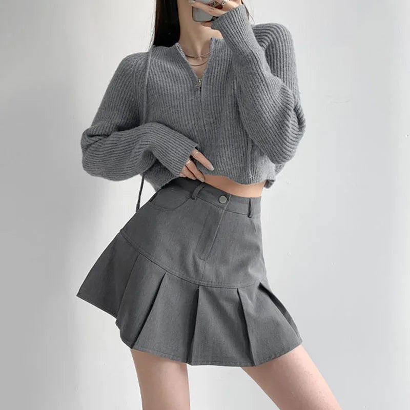 Skirt Women College Style Uniforms Safety Pants Mini Skirts Woman Korean Street Slim A-Line Skirt