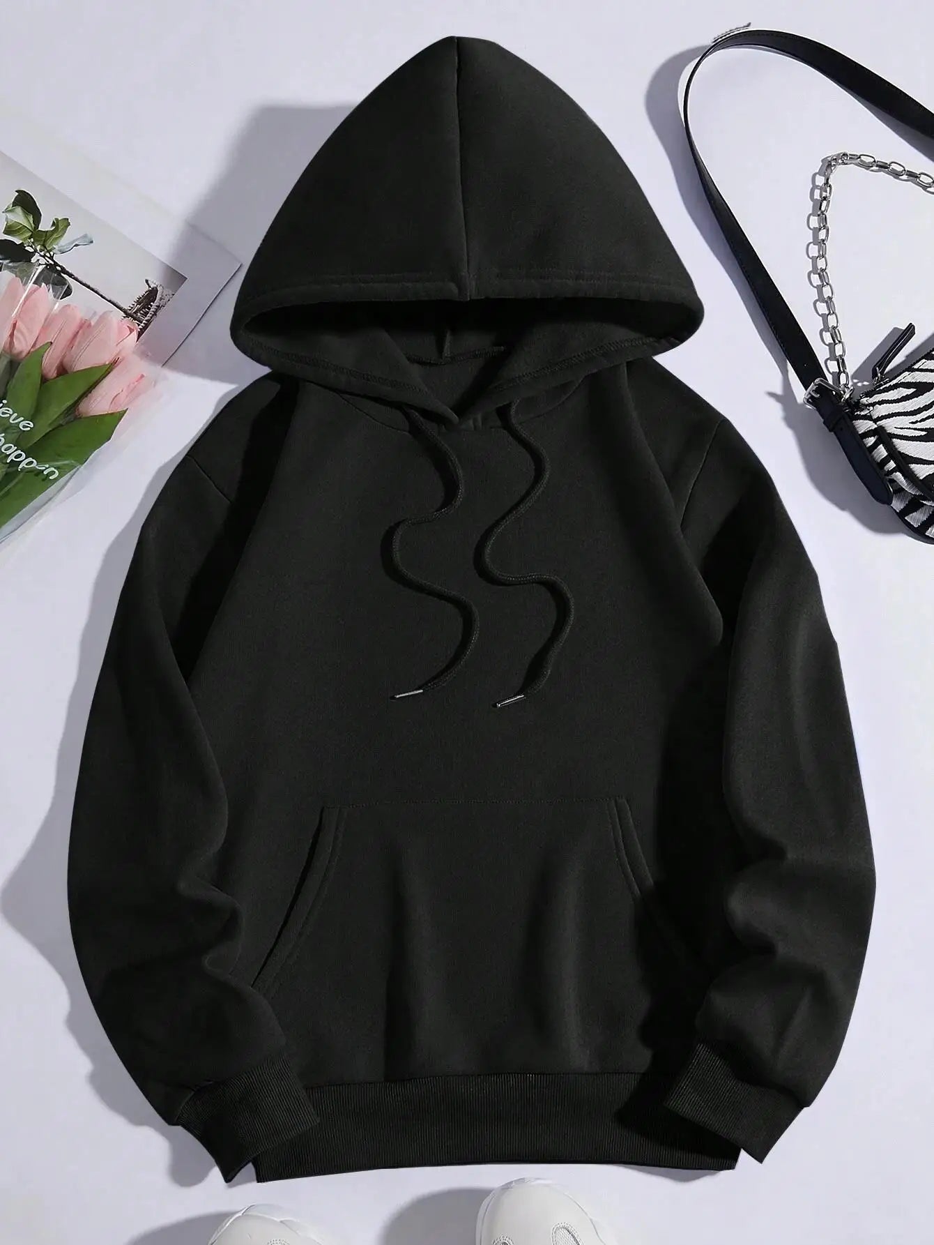 Hooded Simple Casual Hoodies Autumn Loose Oversized Streetwear